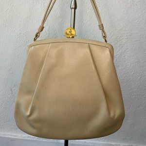 Vintage 1950s Bienen-David Ivory Calf Purse